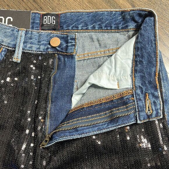 Bdg urban Outfitters High + Wide High Rise Sequin Embellished Denim Jeans - Picture 7 of 10